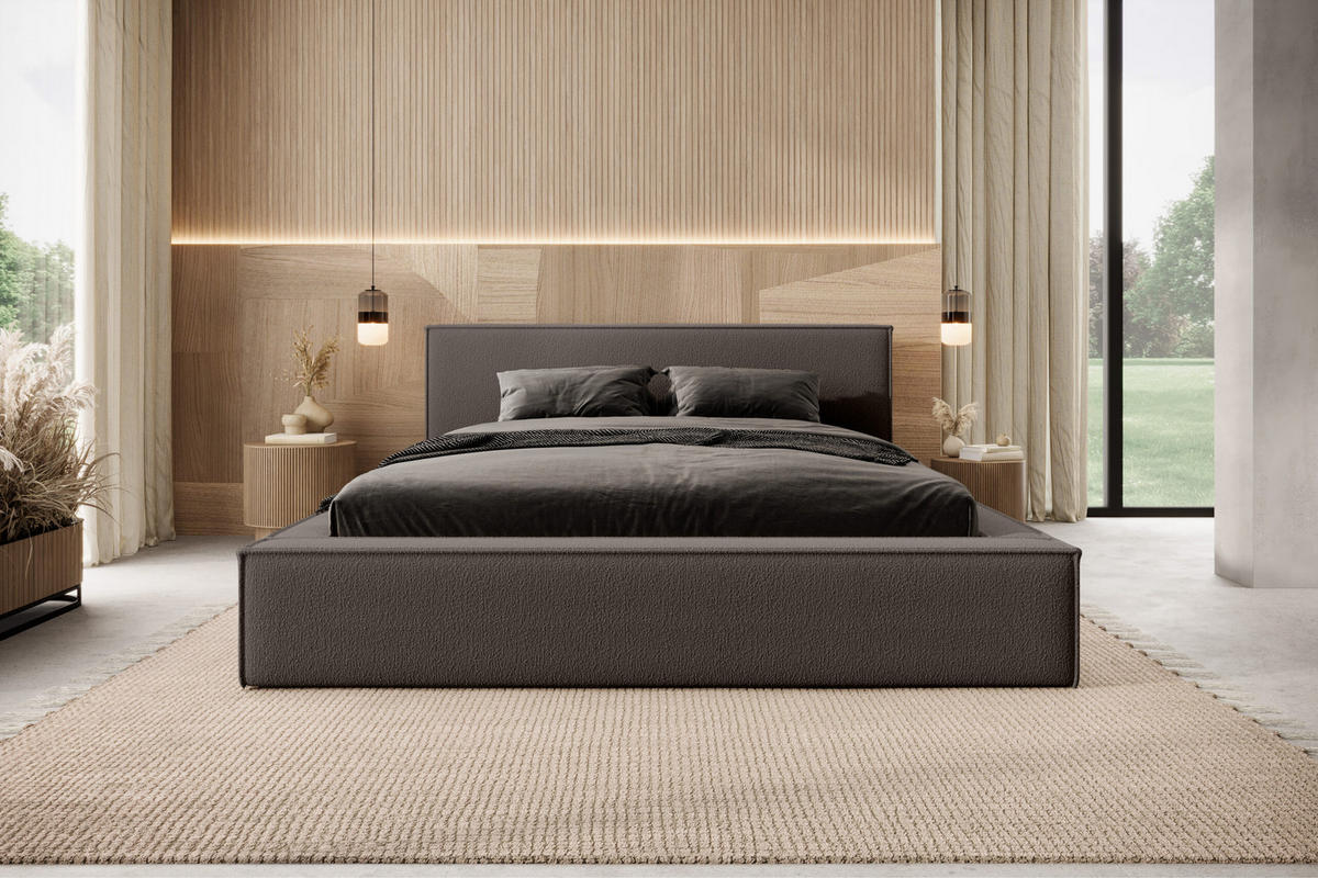 POLSTERBETT Mendocino 180x200 cm, Braun - Braun, Textil (180/200cm) - Fedve