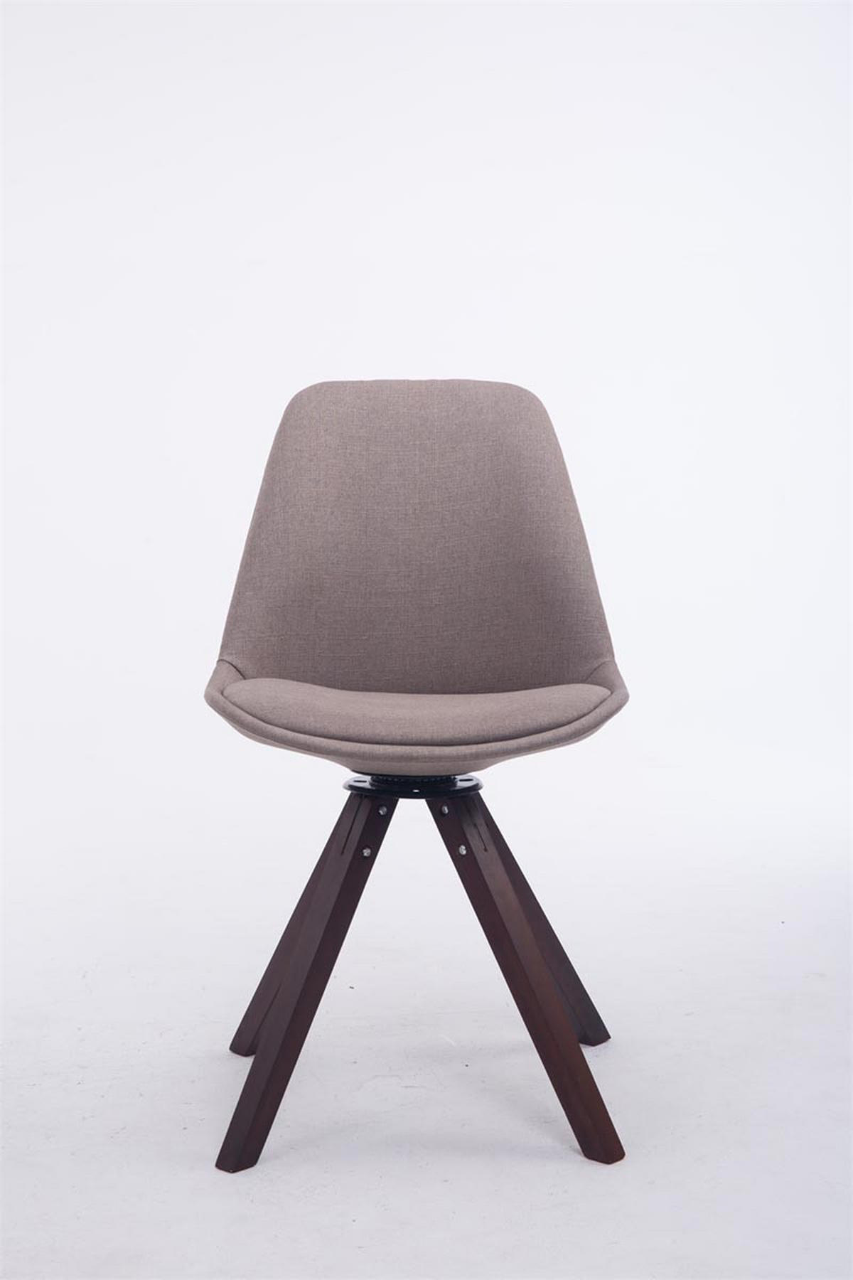 DREHSTUHL Stoff taupe - Taupe/Walnussfarben, Holz/Textil (48/84/56cm) - CLP