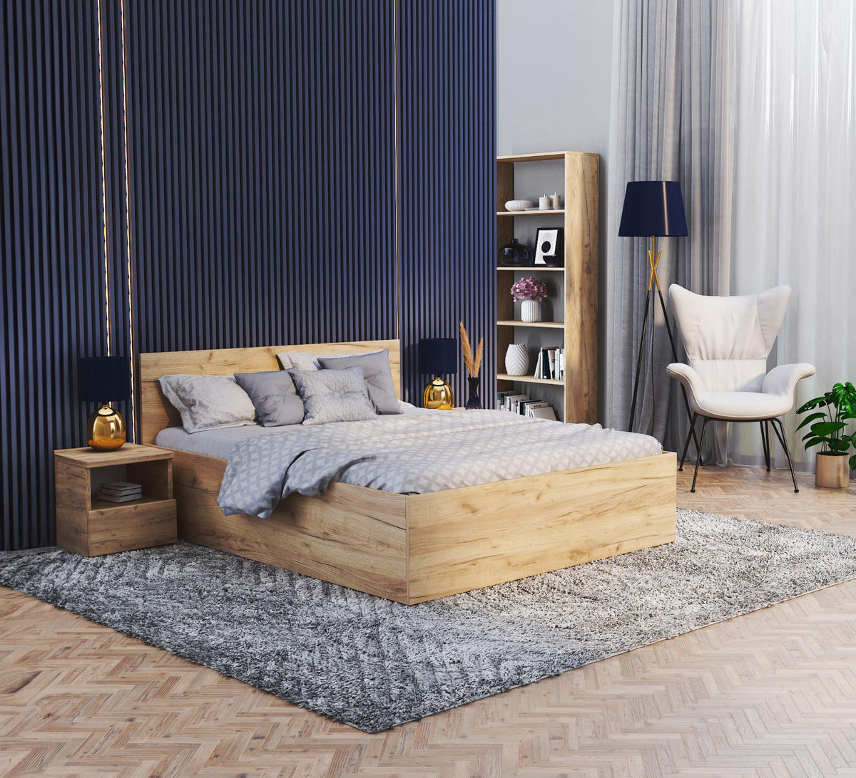 STAURAUMBETT Panama - Kieferfarben, Holzwerkstoff/Metall (180/200cm) - FDM
