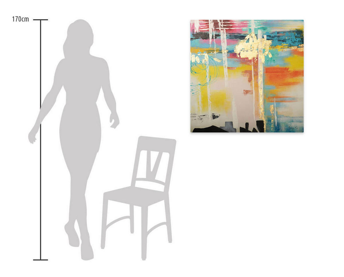 ACRYLBILD HANDGEMALT 80/80 cm - Multicolor, Holz/Textil (80/80cm) - KUNSTLOFT