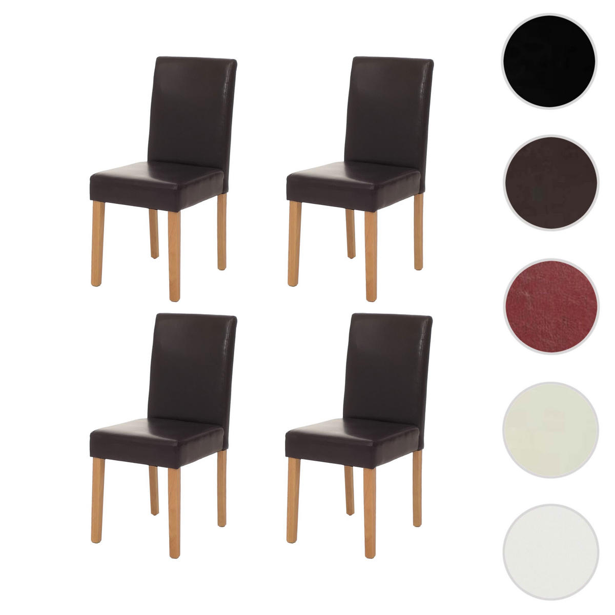 ESSZIMMERSTUHL Braun 4er-Set - Braun, Textil (43/90/56cm) - MCW