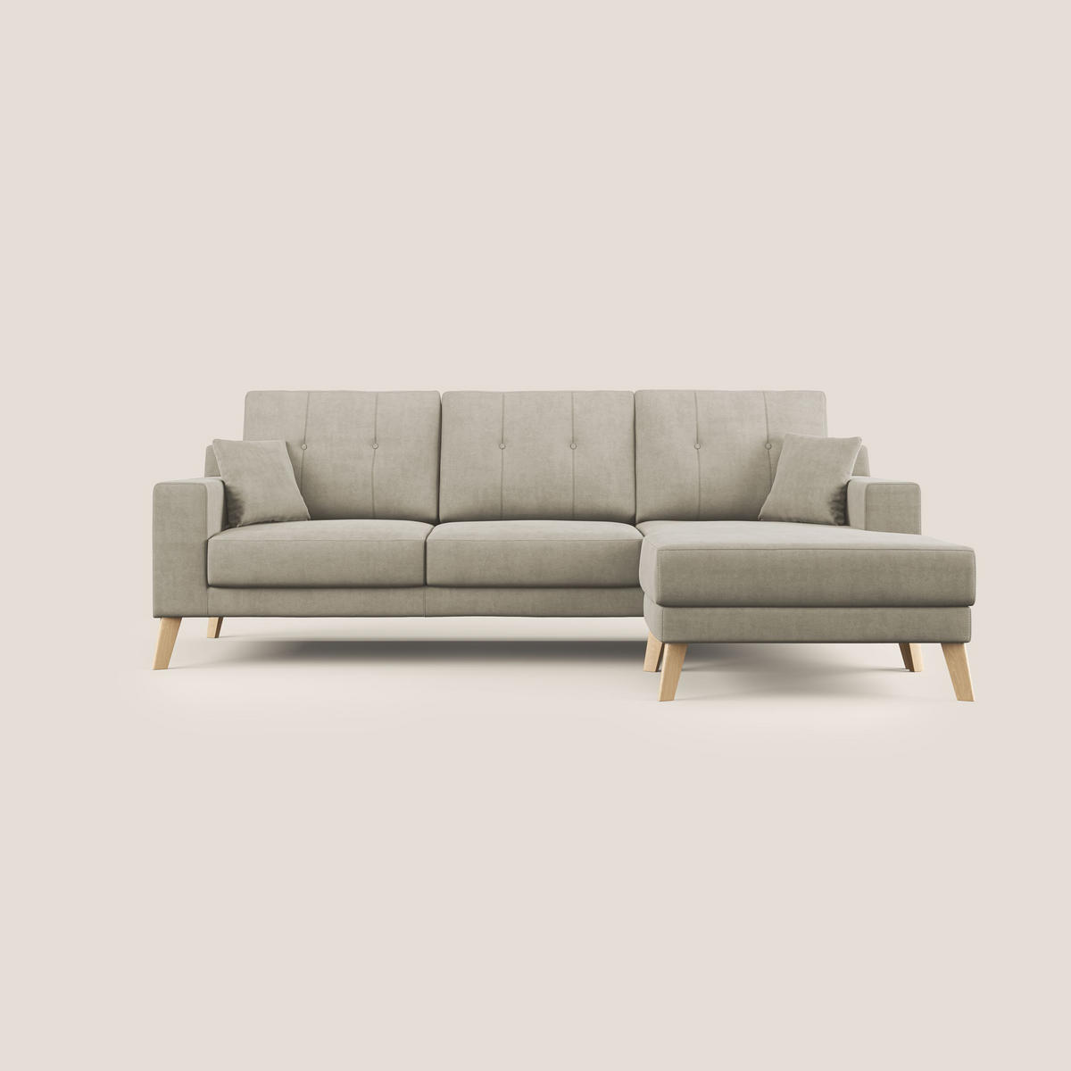 ECKSOFA Danish - Creme, Textil (237/91cm) - Divani.store