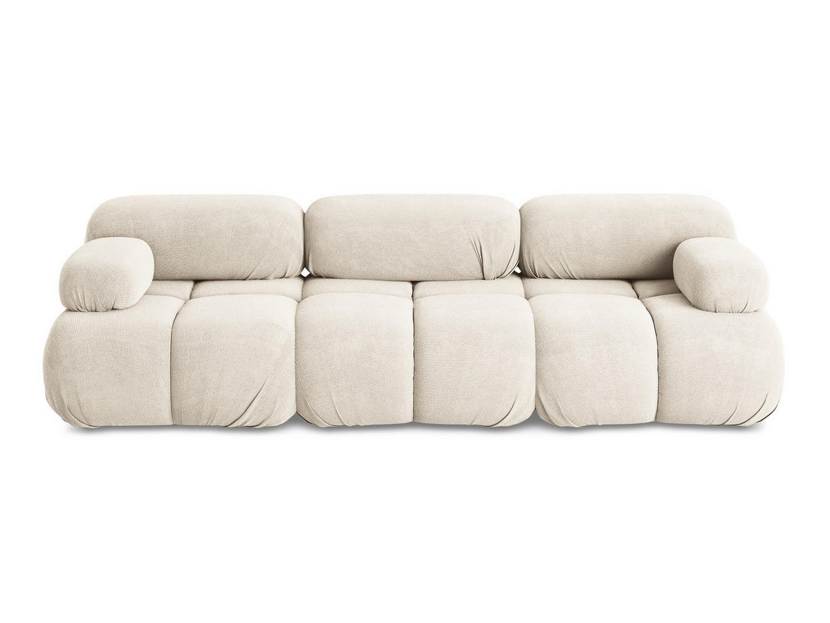 3-SITZER SOFA Chenille Stoff Beige - Beige/Creme, Kunststoff/Textil (285/70/96cm) - Makamii
