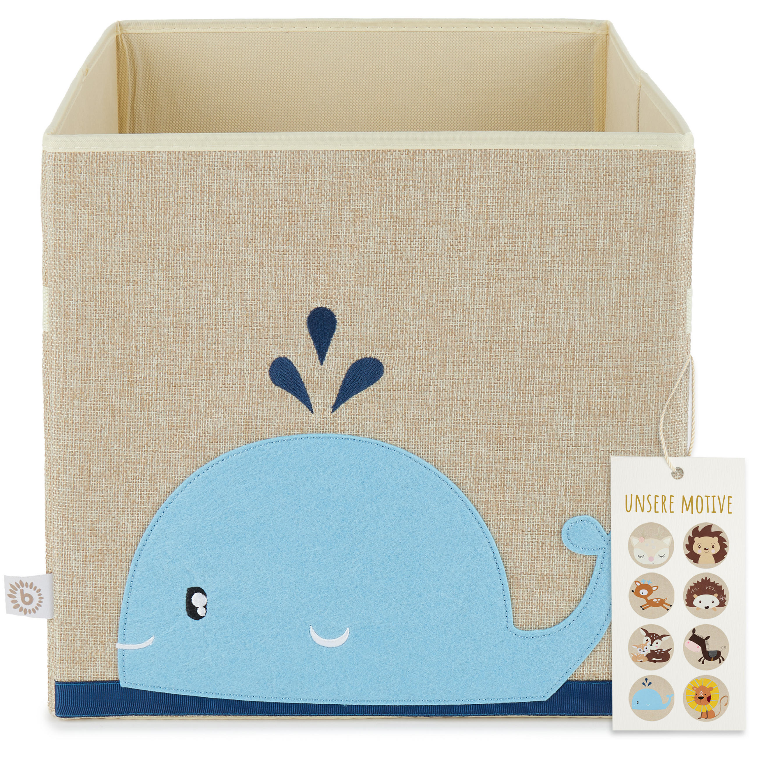 Bieco Spielwaren Aufbewahrungsbox Beige, Blau 33x33 cm