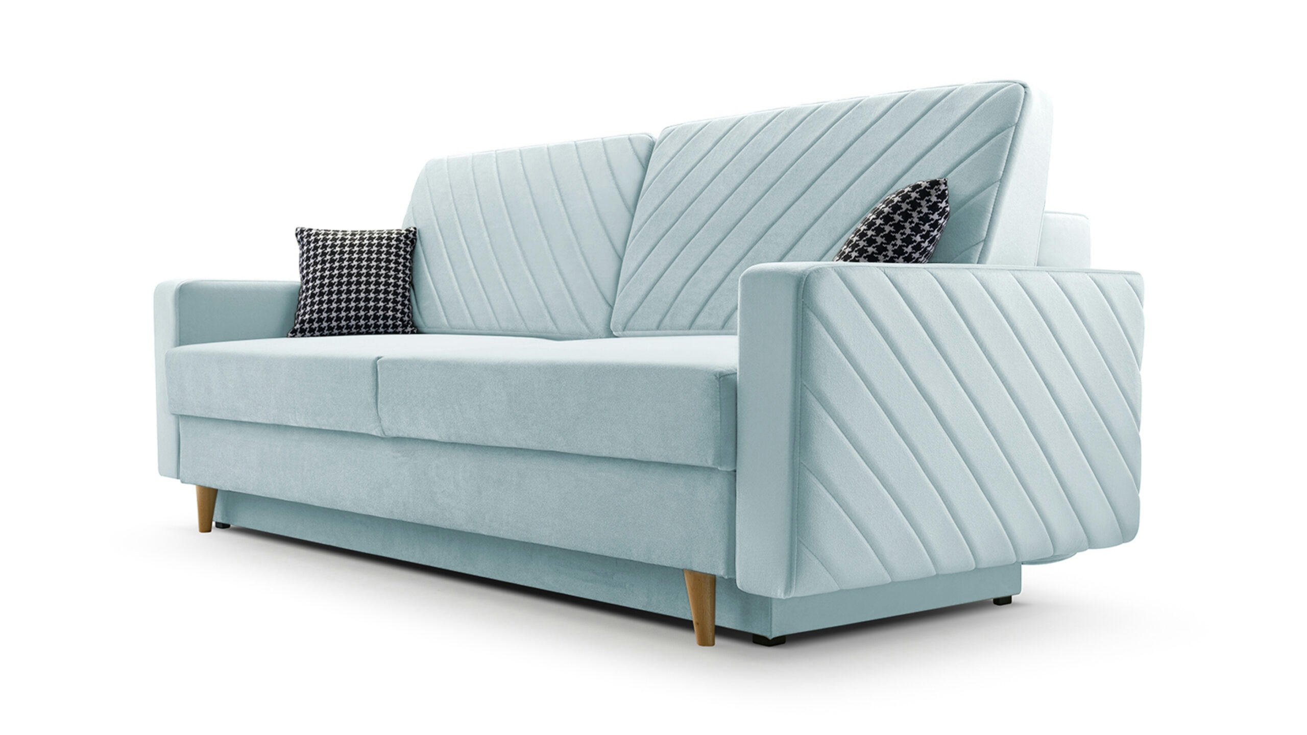 SCHLAFSOFA - California - Kronos 50 Hellblau - Blau, Holz (230/96/97cm) - Möblo