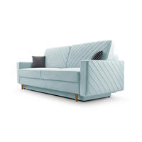 SCHLAFSOFA - California - Kronos 50 Hellblau - Blau, Holz (230/96/97cm) - Möblo