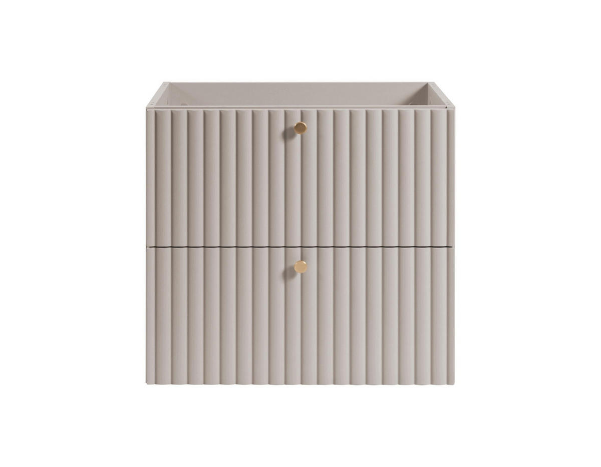 WASCHBECKENUNTERSCHRANK BELLO geriffelt Kaschmir matt 60/57/46 cm - Kaschmir, Holzwerkstoff/Metall (60.2/57/46cm) - Rodan