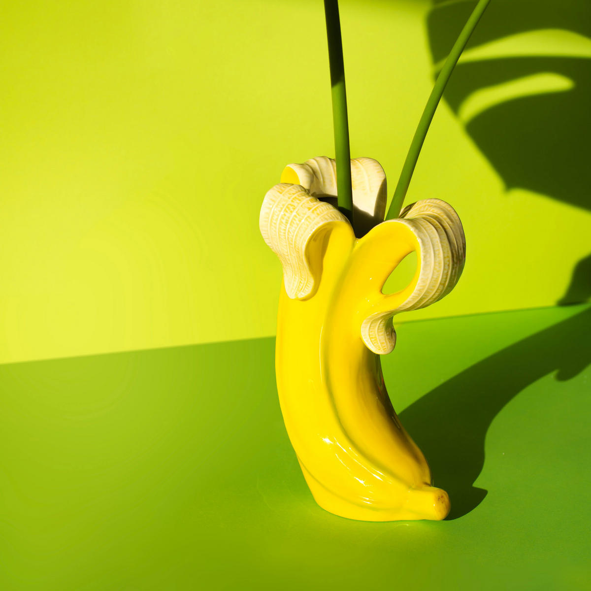 BLUMENVASE Banana Romance, Dolomit, Gelb, 21.8 cm - Gelb, Keramik (21.8cm) - Donkey Products