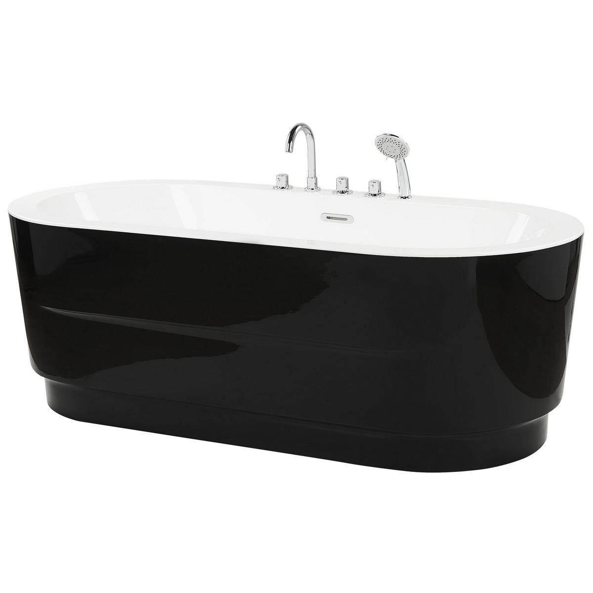 BADEWANNE FREISTEHEND 80x170x60 cm schwarz Empresa - Schwarz, Kunststoff (80/60/170cm) - Beliani