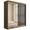 KLEIDERSCHRANK VESLI - 200 cm - Braun|Grau - Braun/Grau, Holzwerkstoff (200/215/61cm) - ALTDECOR