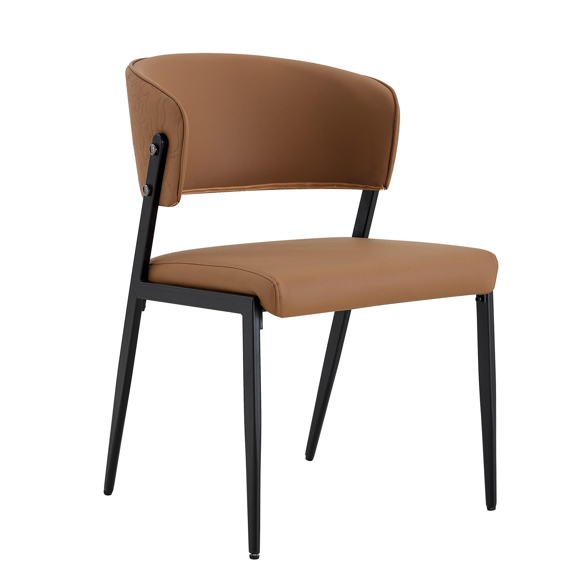 STUHL-SET DE-36686 2 Stück mit Kunstlederbezug und Metallgestell Braun - Braun, Metall (49/78/51cm) - ComfortXL