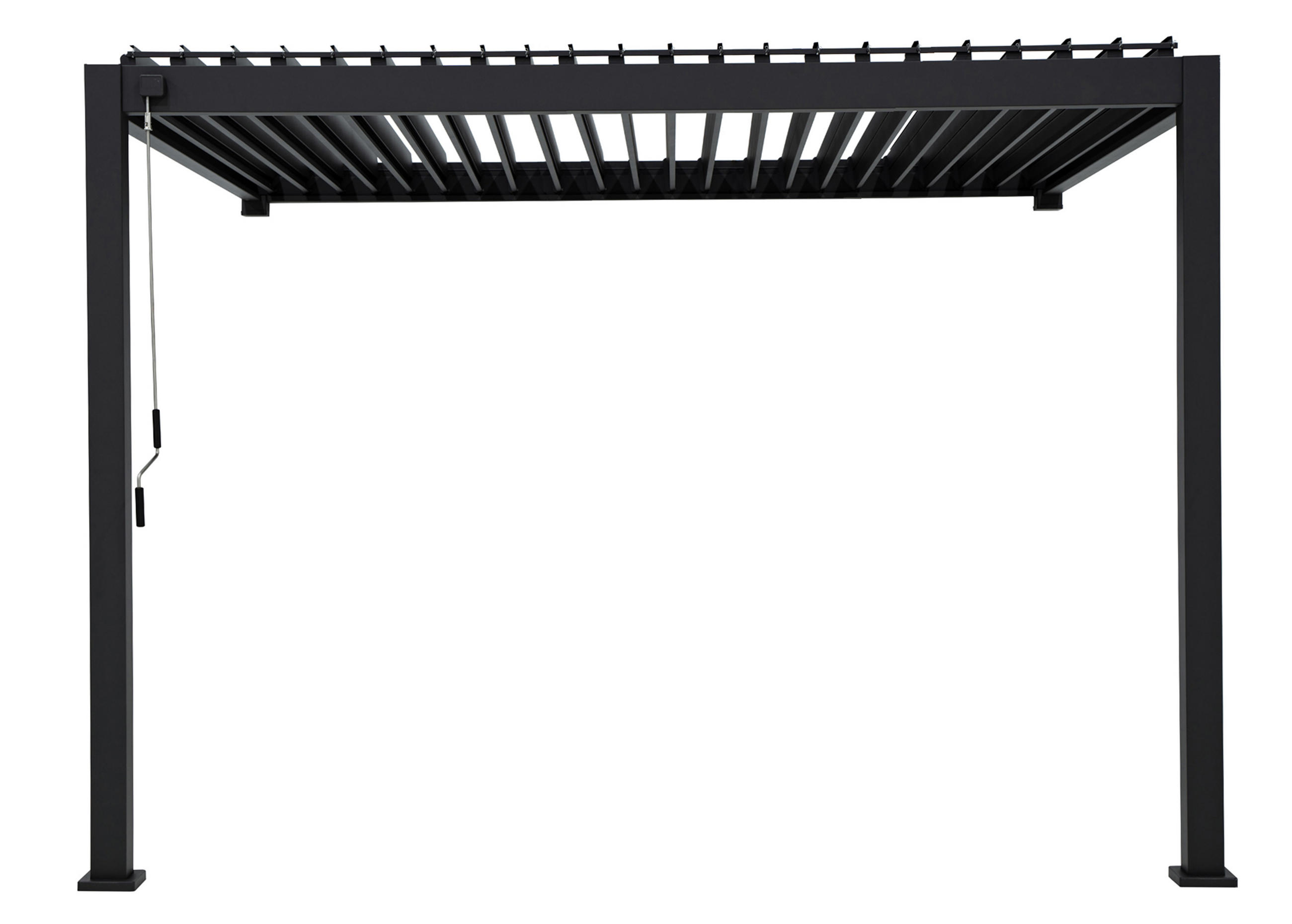 LAMELLENDACH-PERGOLA Mirador Classic 3 x 4 m Wandmontage Anthrazit Aluminium - Grau, Kunststoff (400/250/300cm) - Green Spirit