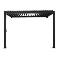 LAMELLENDACH-PERGOLA Mirador Classic 3 x 4 m Wandmontage Anthrazit Aluminium - Grau, Kunststoff (400/250/300cm) - Green Spirit