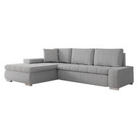 ECKSOFA Orkan Mini Cord - Hellgrau, Holz/Textil (265/185cm) - MIRJAN24