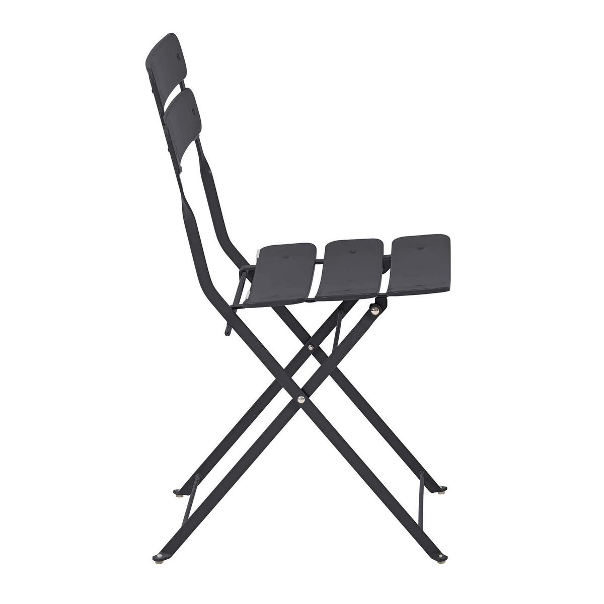 GARTENSTUHL 2-tlg., Grau - Grau, Metall (42/81/48cm) - Oviala