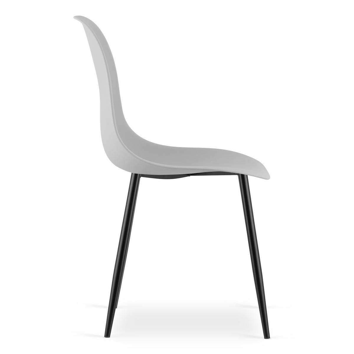 ESSZIMMERSTUHL 4-er Set KALEO grauer Sitz, schwarze Beine - Schwarz/Grau, Kunststoff (46/84/51cm) - Valora