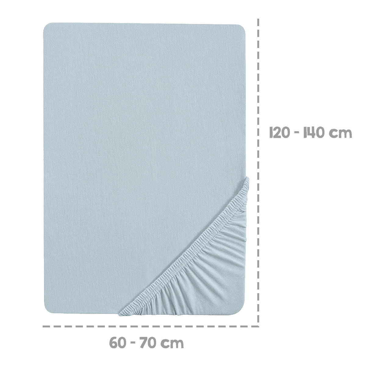 SPANNBETTLAKEN 60x120 - 70x140 cm - Hellblau, Textil (70/140cm) - Roba
