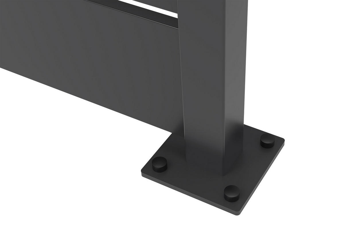 HALBOFFENER Zaun Vettoro 2m x H.80cm schwarzer Stahl - Schwarz, Metall (200/84cm) - Casanoov