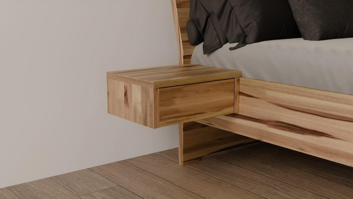 SCHWEBEBETT 120/200 cm aus Kernbuche - Braun, Holz (120/200cm) - MeinMassivholz