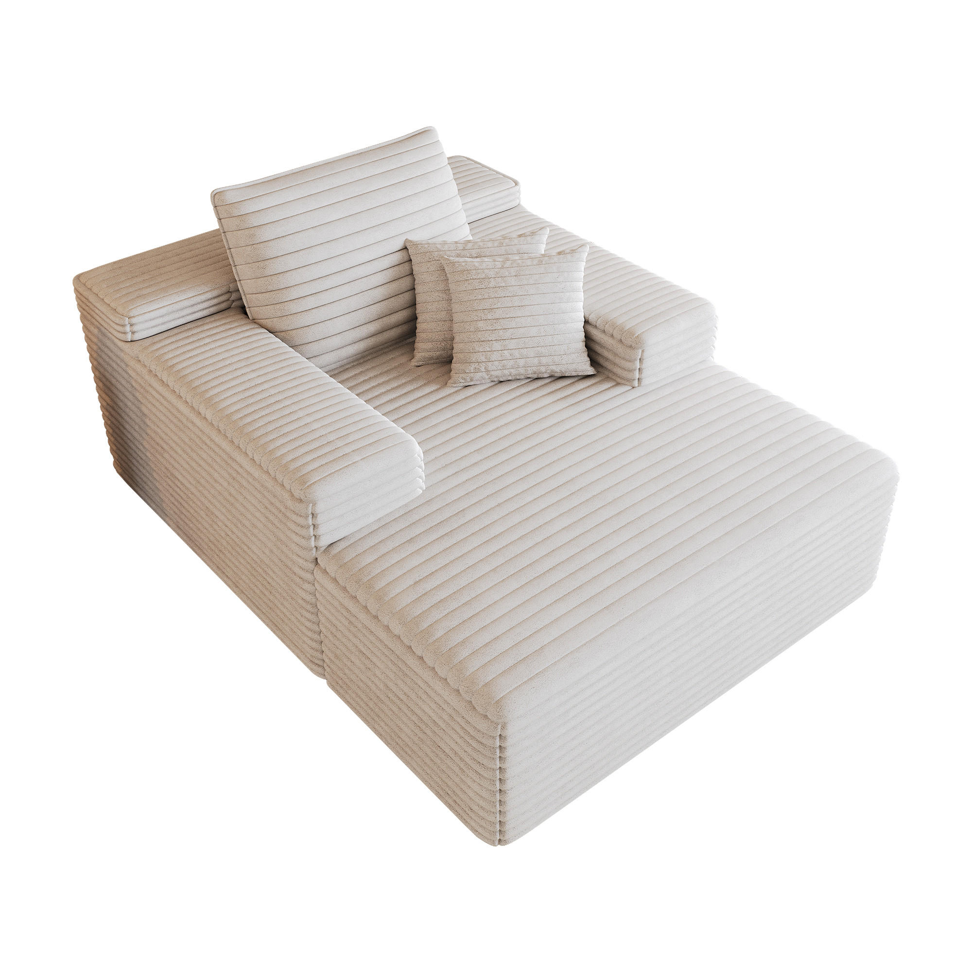 SCHLAFSOFA DE-34763 mit tiefer Sitzfläche Weiß - Weiß, Textil (159/60/115cm) - ComfortXL