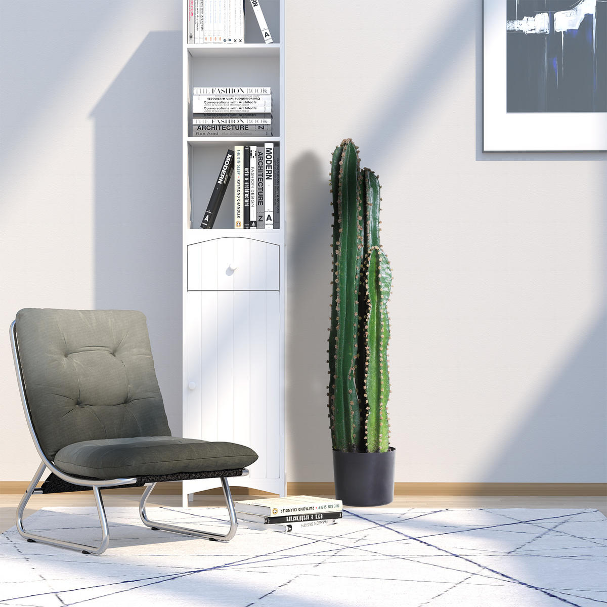 KUNSTPFLANZE DE-16563 98 cm, großes Realismus-Design Grün - Grün, Kunststoff (98cm) - ComfortXL