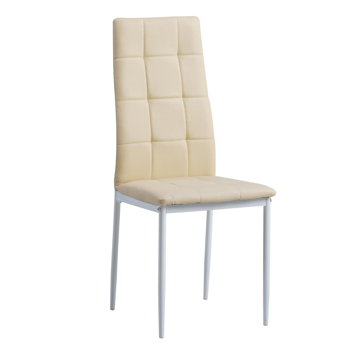 STUHL RIMINI Lederimitat Metallbeine 4er Set Beige - Beige, Kunststoff/Metall (41/97/38cm) - Albatros