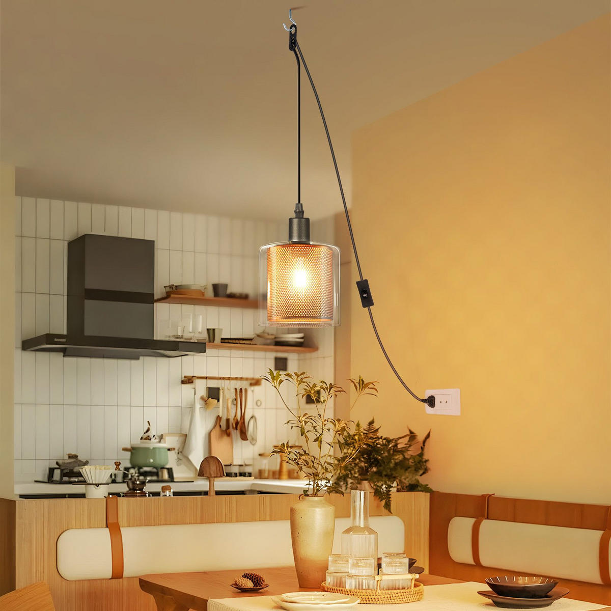 PENDELLEUCHTE BERRY Ⅲ 13/12/450 cm - Schwarz, Metall (13/12/450cm) - Nettlife