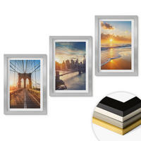 WANDBILDER 3er Set - 20x30 cm Silberner Rahmen - Brücken, Sonnenuntergänge, Stadt - Silberfarben, Kunststoff (20/30cm) - ArtPrintCave