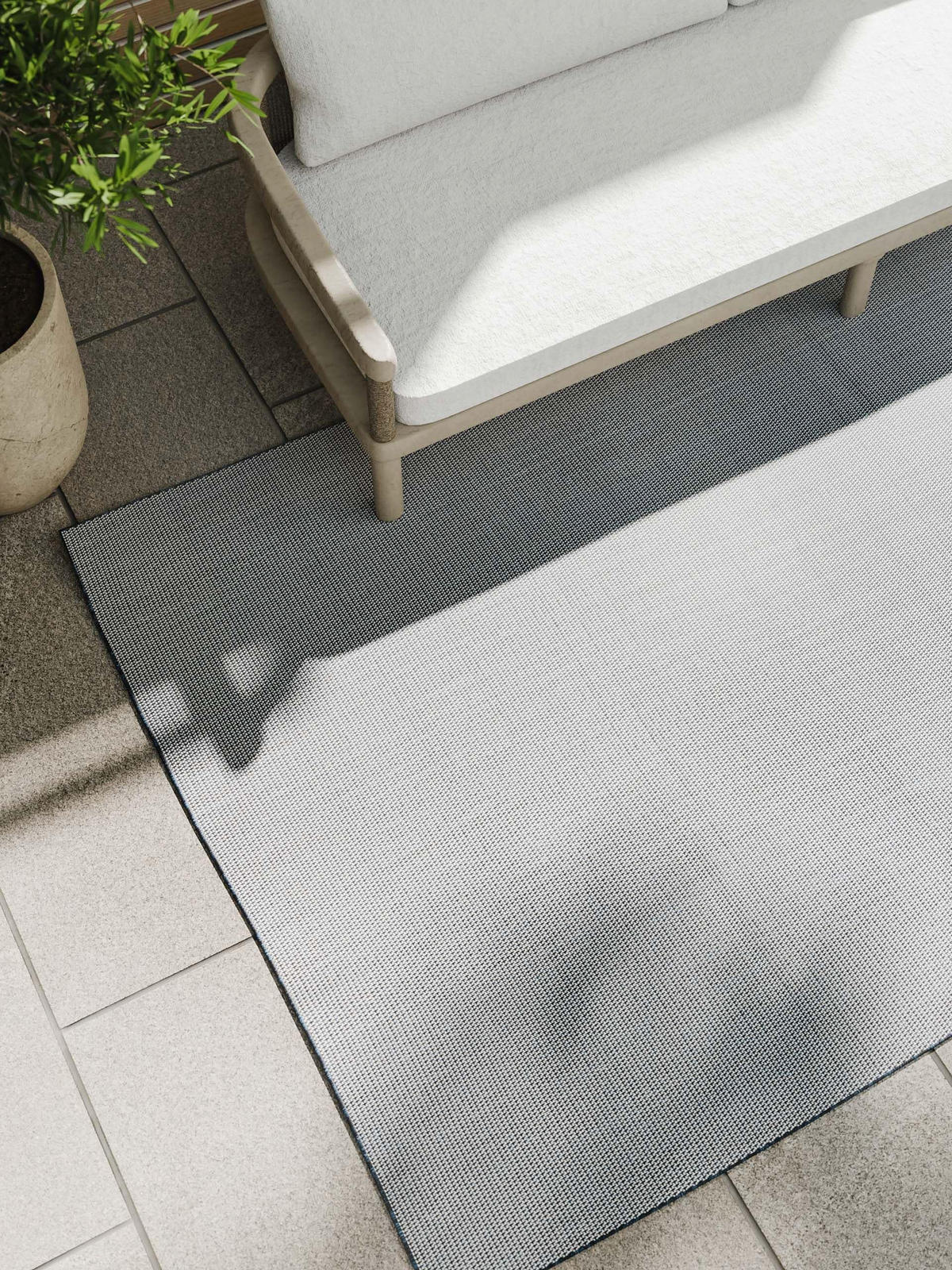 OUTDOORTEPPICH Lou Blau 160x230 cm - Blau, Kunststoff (160/230cm) - benuta