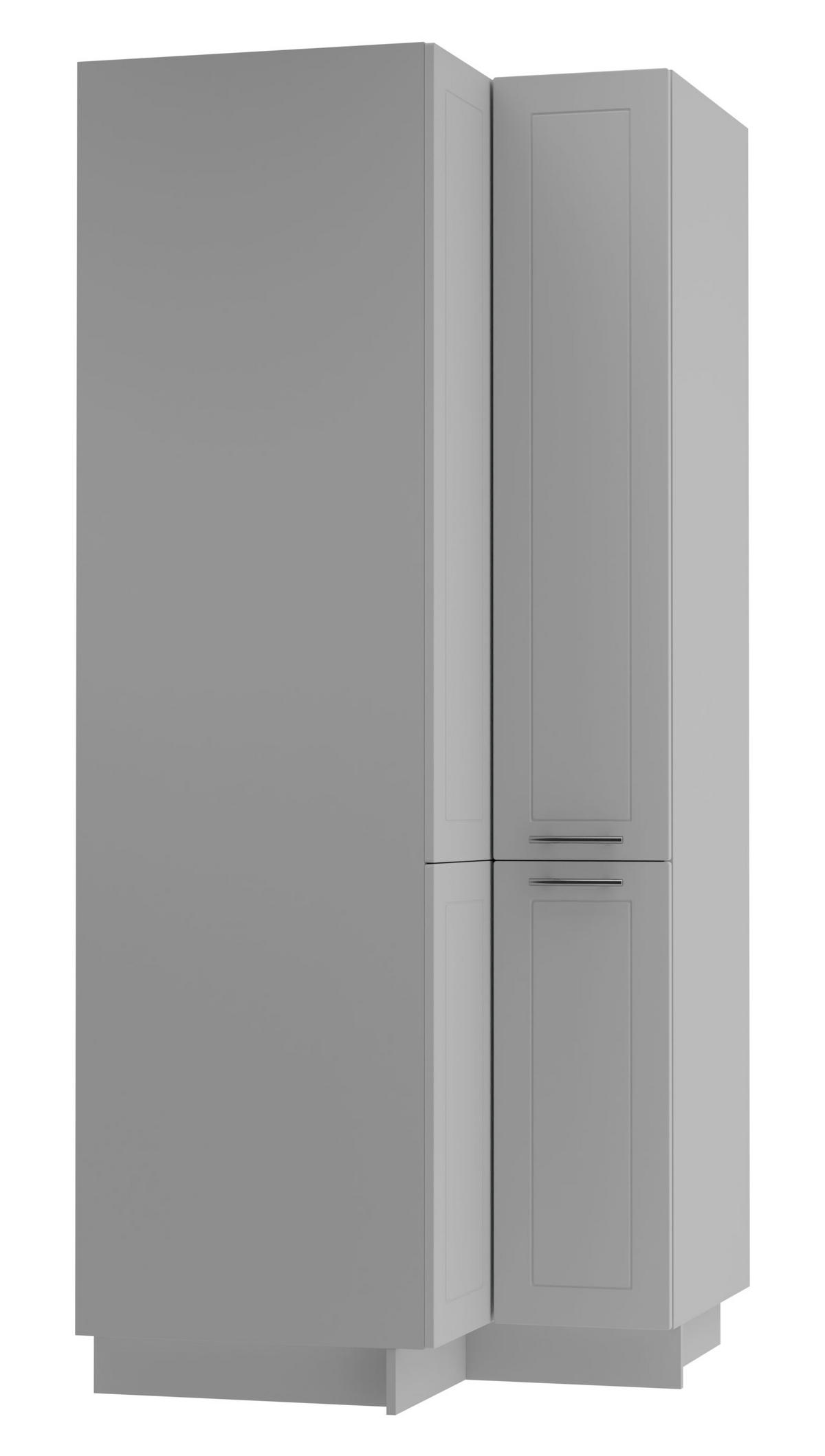 ECKVORRATSSCHRANK Kvantum D24N/207 Grau / Dust Grey Matt - Grau, Holz/Holzwerkstoff (90/207/90cm) - Feldmann-Wohnen