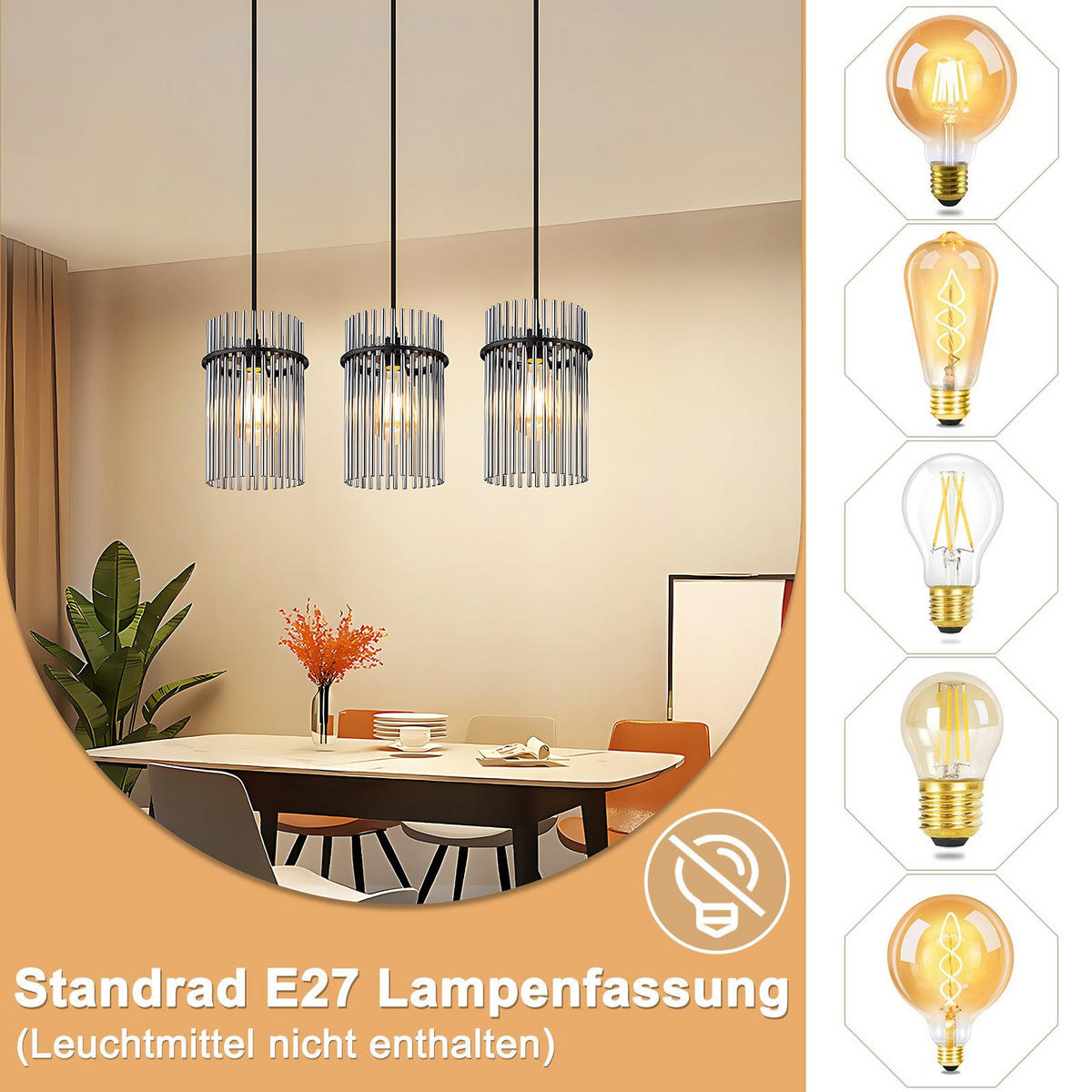 PENDELLEUCHTE BEESKOW Ⅲ 48/5/150 cm - Schwarz, Metall (48/5/150cm) - Nettlife