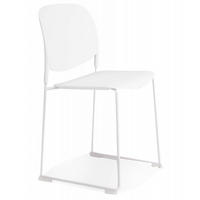 STUHL stapelbar Kunststoffsitz Metallstruktur Schlittengestell, Weiß 52,5x48,5x80 cm - Weiß, Kunststoff/Metall (53/80/49cm) - KADIMA DESIGN