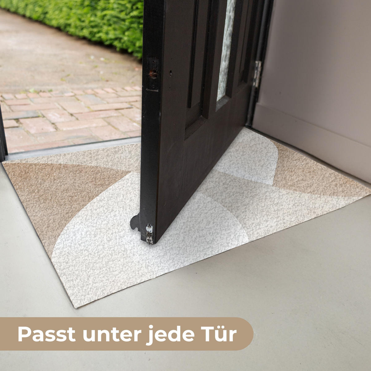 FUSSMATTE Braun - Japandi - Abstrakt 60x40 cm - Beige, Kunststoff (60/0.4cm) - MuchoWow