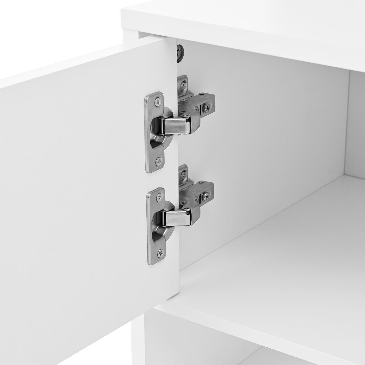 SCHUHSCHRANK aus Spanplatte 50x36x190cm in Weiß mit Kippsicherung - Weiß, Holzwerkstoff (50/190/36cm) - Modfu