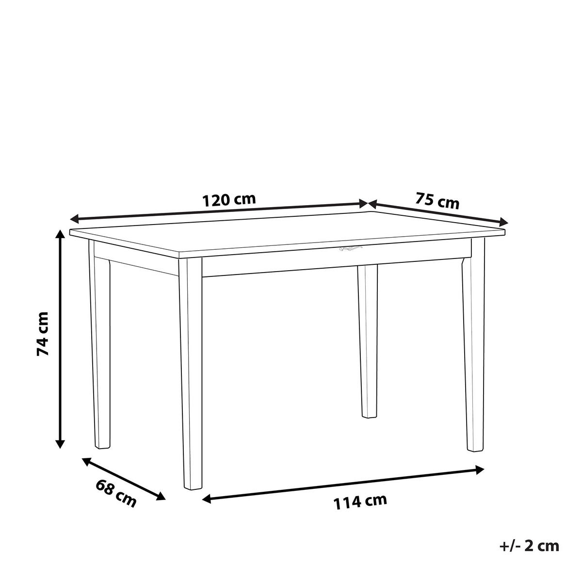 ESSTISCH 120/75/74 cm Schwarz, Hellbraun Rechteckig Houston - Schwarz, Holz (120/75/74cm) - Beliani