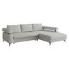 ECKSOFA Rosa, Seite: Rechts 2R-OT - Hellgrau/Schwarz, Holz/Textil (265/184cm) - MIRJAN24