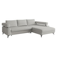 ECKSOFA Rosa, Seite: Rechts 2R-OT - Hellgrau/Schwarz, Holz/Textil (265/184cm) - MIRJAN24
