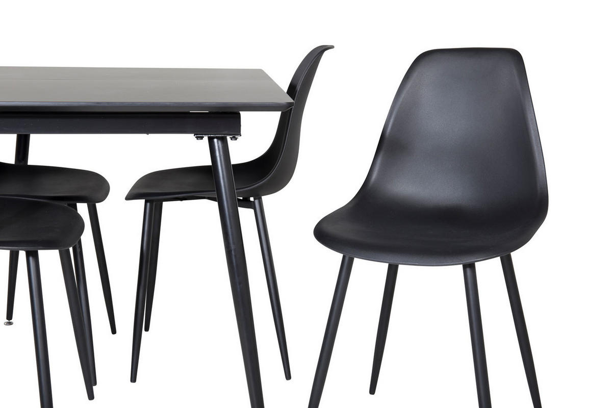 TISCHGRUPPE Schwarz - Schwarz, Holzwerkstoff (90/76/120cm) - ebuy24