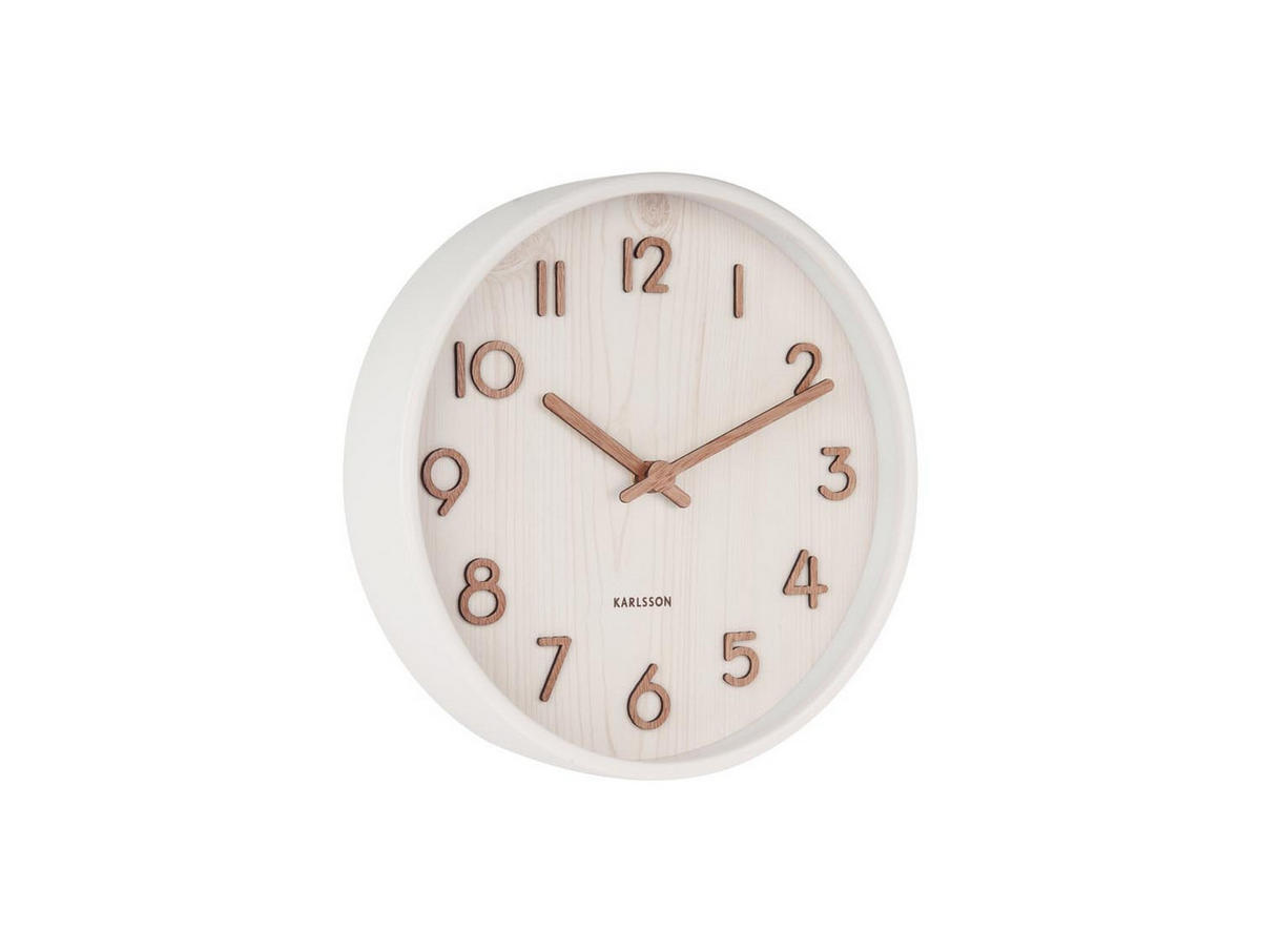 WANDUHR Pure Ø22 cm - Weiß, Holz (22/22/4.5cm) - Karlsson