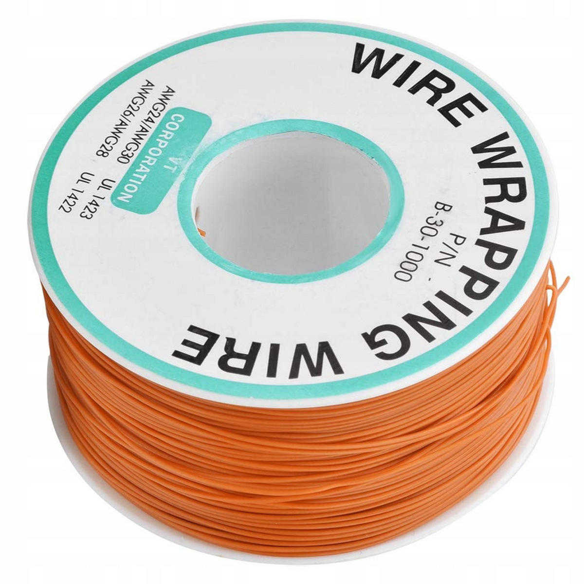 KABEL KYNAR - AWG 30 Ø 0,25 mm, Ø 0,6 mm isoliert, 200 m, verzinntes Kupfer, 300 V, -60 bis 105 °C - Multicolor, Kunststoff/Metall (10/10/10cm)