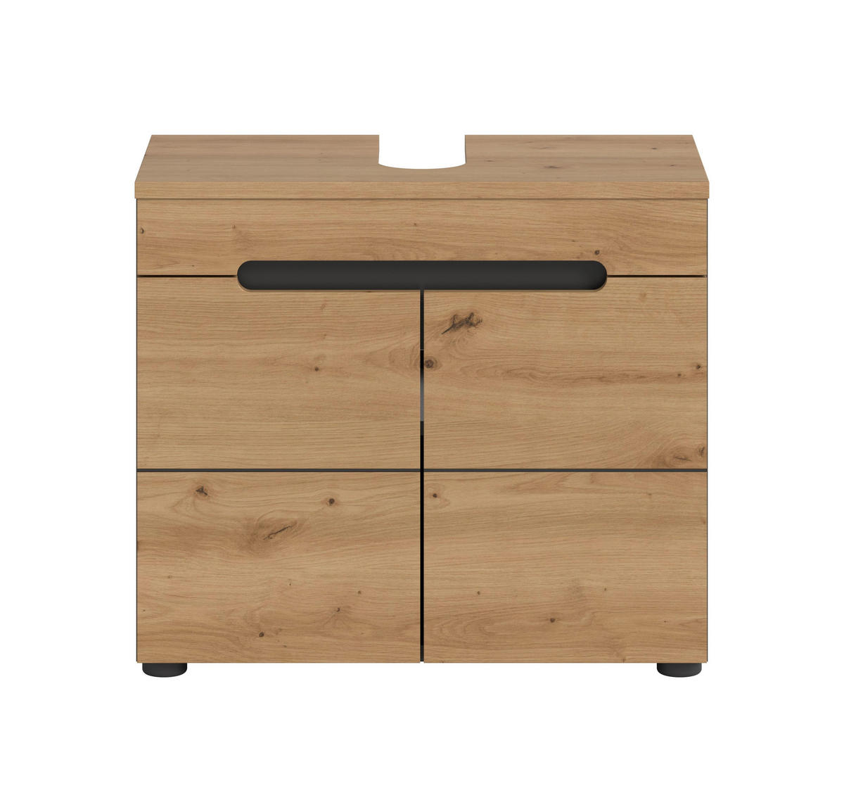 WASCHBECKENUNTERSCHRANK Canu Bad in Basalt grau Nb. und Artisan Nb. B/H/T: 63x55x34 cm - Eiche Artisan, Holzwerkstoff (63/55/34cm)