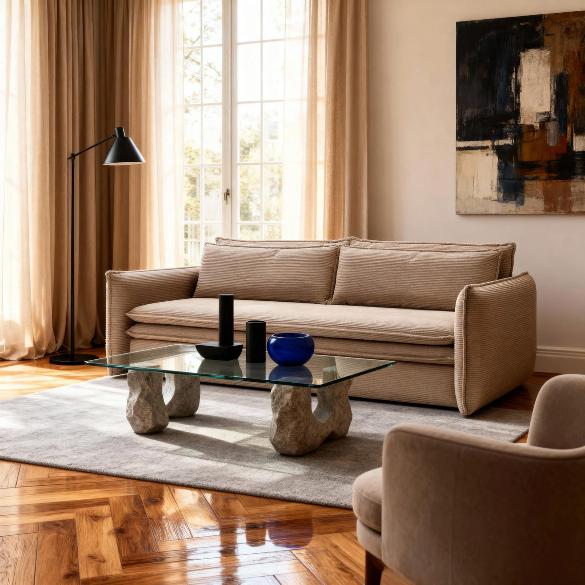 SOFA Lily Weiß - Weiß, Textil (240/82/95cm) - Pillovely
