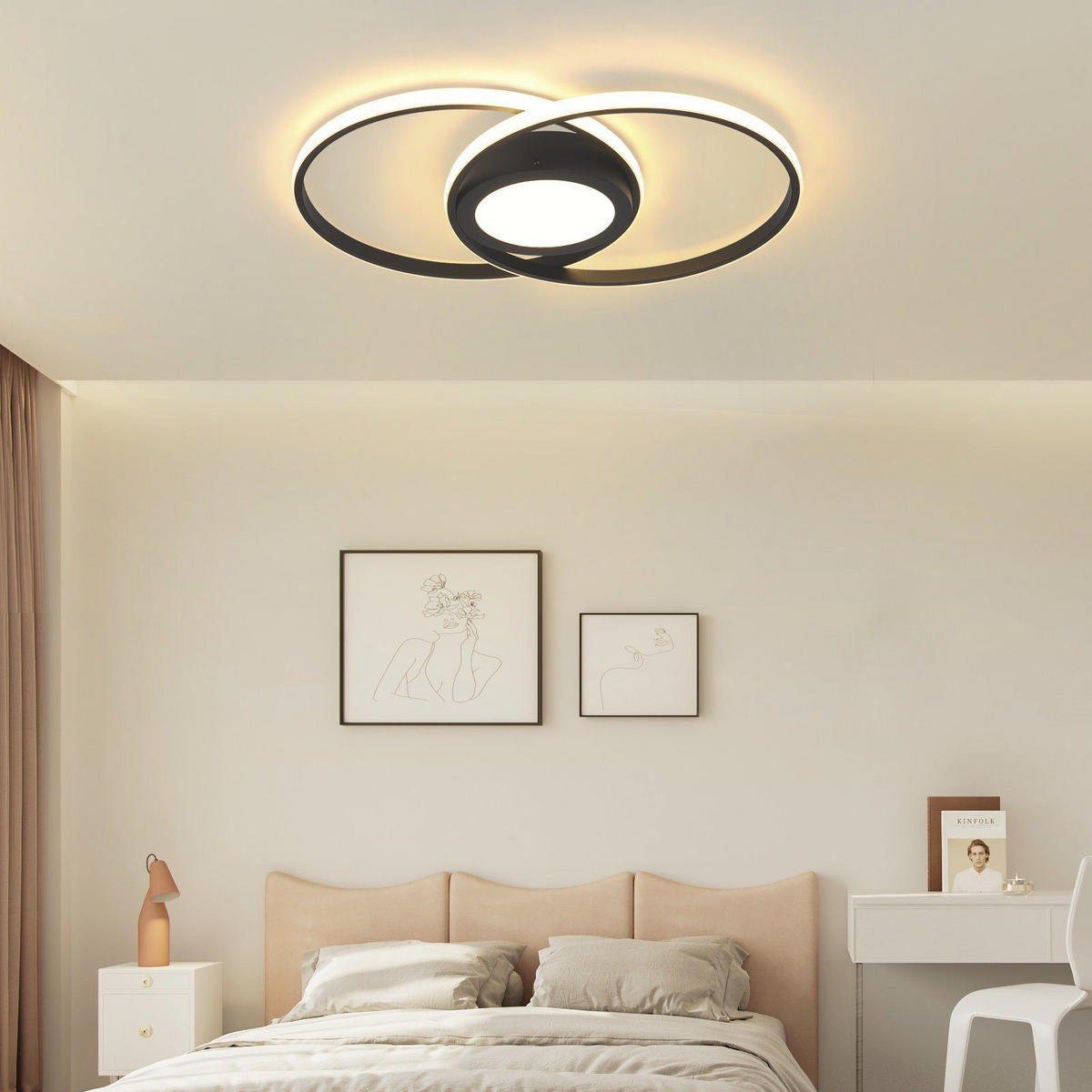LED-DECKENLEUCHTE Einäugig 47.4/33.2/4 cm - Schwarz, Metall (47.4/33.2/4cm) - Nettlife