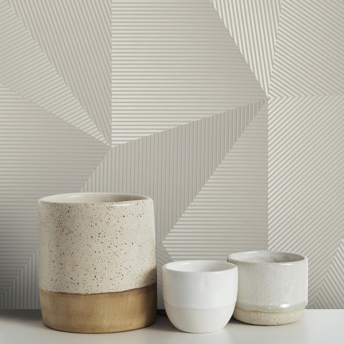 VLIESTAPETE 3D Geometric - Creme, Papier/Kunststoff (52/1000cm) - Superfresco Easy