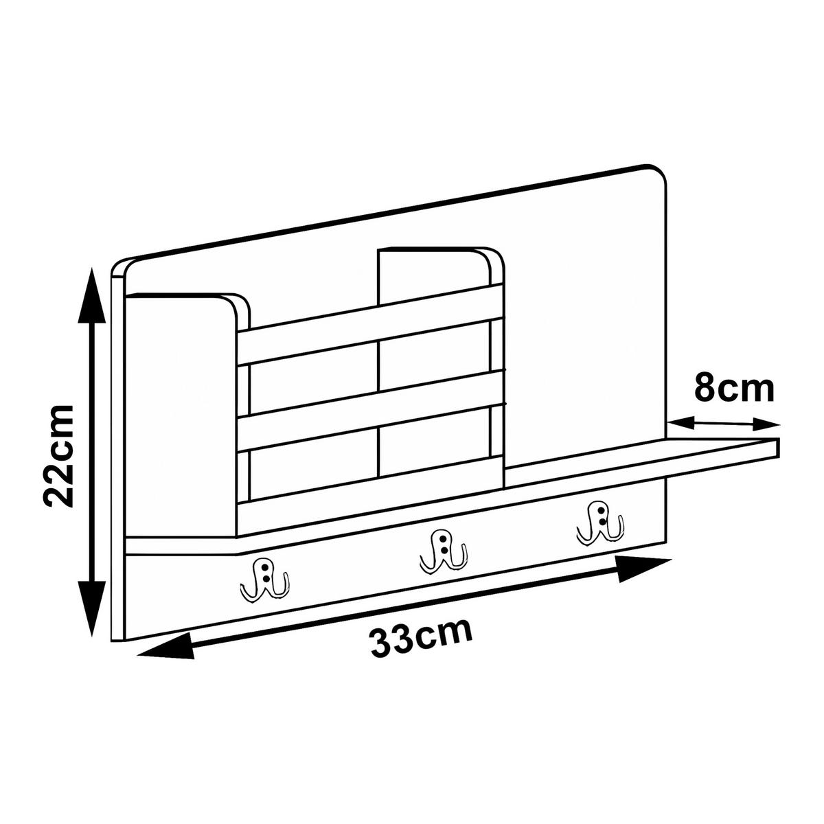 WANDREGAL Giske - Naturfarben, Holz/Metall (33/22/8cm) - [en.casa]