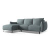 ECKSOFA mit Schlaffunktion Chenille Stoff Blau - Blau/Blaugrau, Textil/Metall (162/242cm) - Makamii