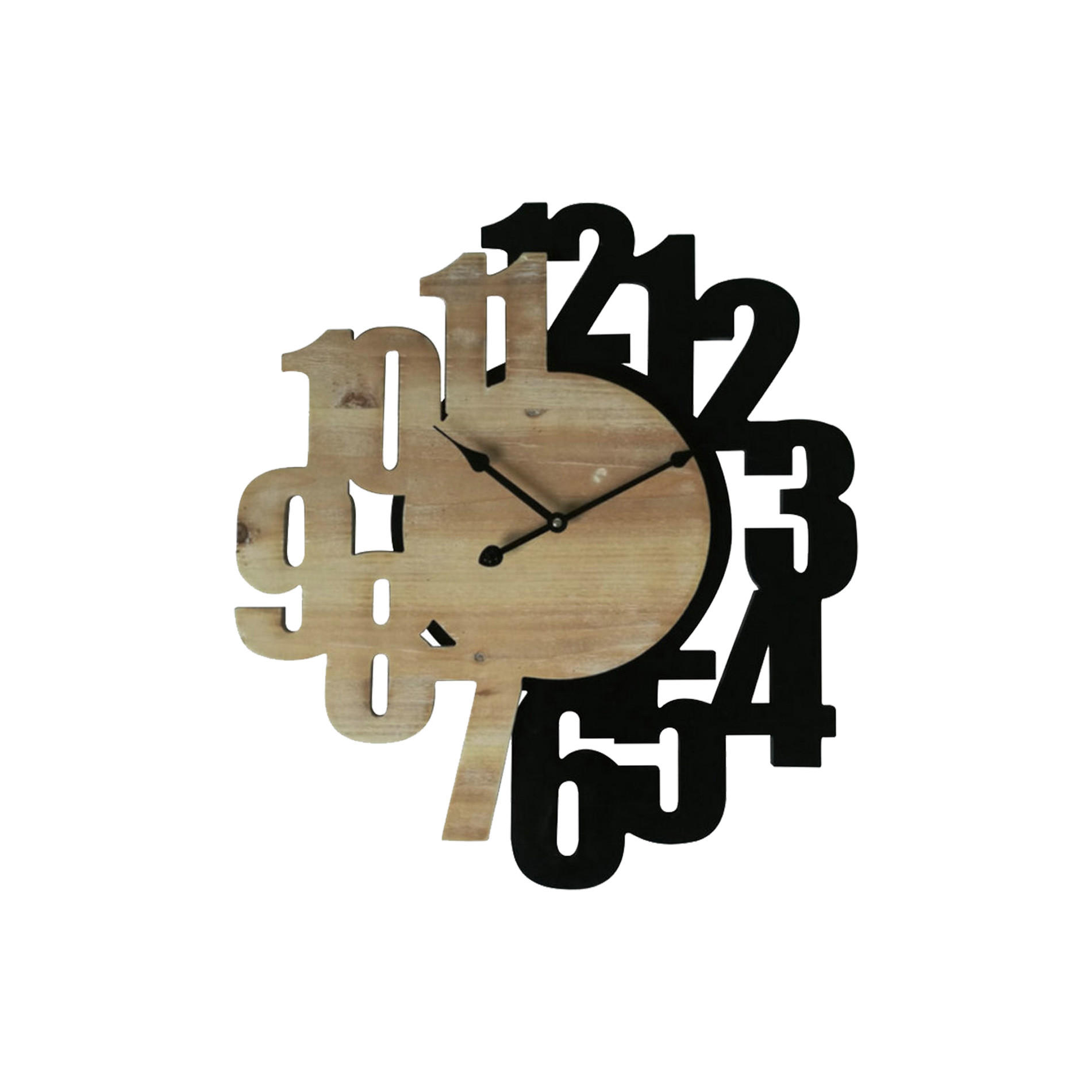 WANDUHR Schwarz 5/50/57 cm - Schwarz, Holzwerkstoff (5/57/50cm) - Mobili Rebecca