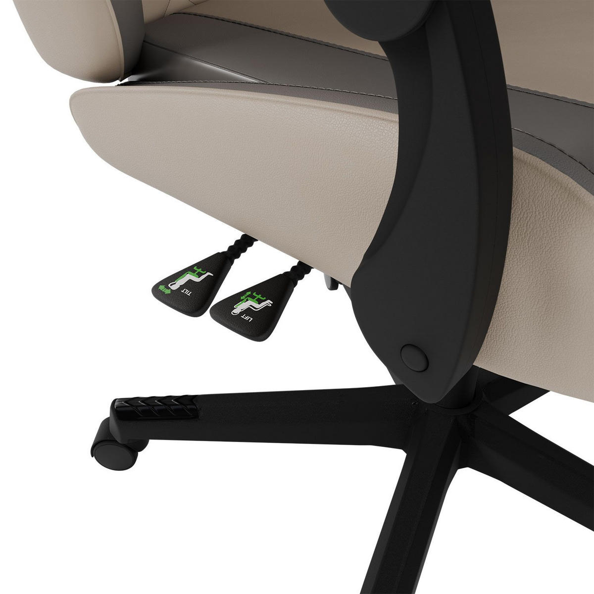 GAMINGSTUHL HyperSeat beige/hellgrau - Beige, Kunststoff (63/131/121cm) - Juskys