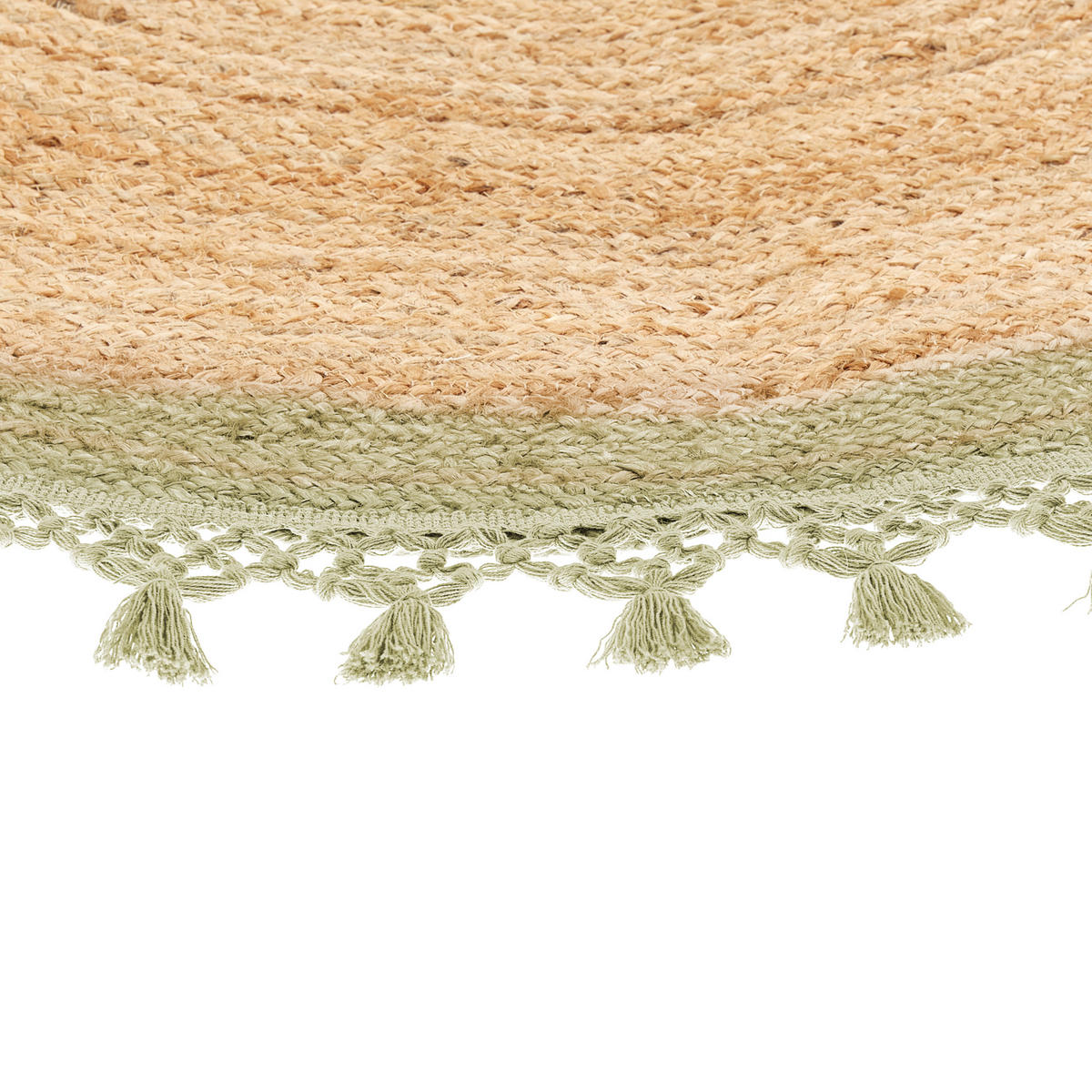 TEPPICH geflochten Marts 140/140 cm - Beige, Naturmaterialen (140/140cm) - Beliani