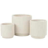 BLUMENTOPF MISTY - Töpferei - Weiß - 3er set - Ø 37 cm - Weiß, Keramik (37/37cm) - J-Line
